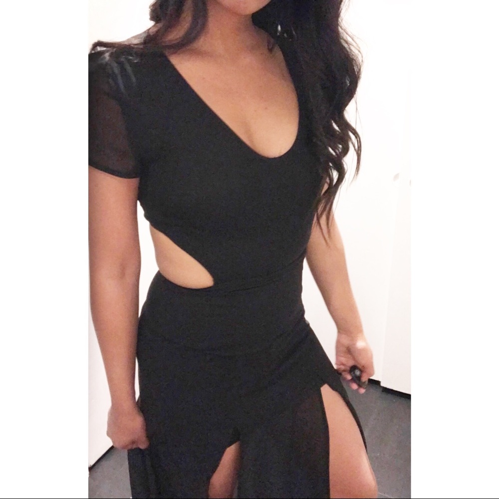 FOREVER 21 Chiffon Maxi with Skirt Slit & Cut outs